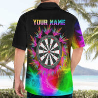 Personalized Colorful Neon Darts Hawaiian Shirt with Bold Abstract Background - Wonder Print Shop
