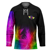 Personalized Colorful Neon Darts Hockey Jersey with Bold Abstract Background - Wonder Print Shop