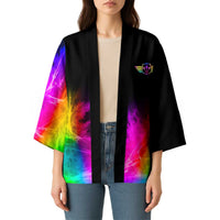 Personalized Colorful Neon Darts Kimono with Bold Abstract Background - Wonder Print Shop
