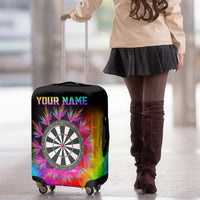 Personalized Colorful Neon Darts Luggage Cover with Bold Abstract Background - Wonder Print Shop