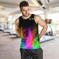 Personalized Colorful Neon Darts Men Tank Top with Bold Abstract Background - Wonder Print Shop