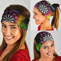 Colorful Neon Darts Neck Gaiter with Bold Abstract Background TS04