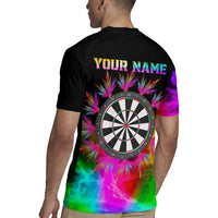 Personalized Colorful Neon Darts Rugby Jersey with Bold Abstract Background - Wonder Print Shop