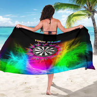 Personalized Colorful Neon Darts Sarong with Bold Abstract Background - Wonder Print Shop