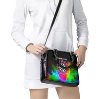 Personalized Colorful Neon Darts Shoulder Handbag with Bold Abstract Background - Wonder Print Shop