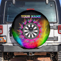 Personalized Colorful Neon Darts Spare Tire Cover with Bold Abstract Background - Wonder Print Shop