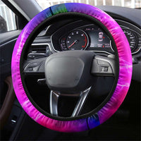 Colorful Neon Darts Steering Wheel Cover with Bold Abstract Background - Wonder Print Shop