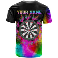 Personalized Colorful Neon Darts T Shirt with Bold Abstract Background - Wonder Print Shop