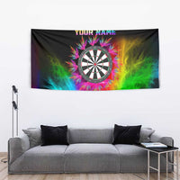 Personalized Colorful Neon Darts Tapestry with Bold Abstract Background - Wonder Print Shop