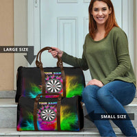 Personalized Colorful Neon Darts Travel Bag with Bold Abstract Background - Wonder Print Shop