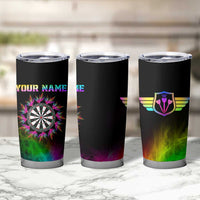 Personalized Colorful Neon Darts Tumbler Cup with Bold Abstract Background - Wonder Print Shop