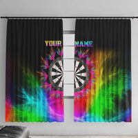 Personalized Colorful Neon Darts Window Curtain with Bold Abstract Background - Wonder Print Shop