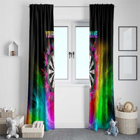 Personalized Colorful Neon Darts Window Curtain with Bold Abstract Background - Wonder Print Shop