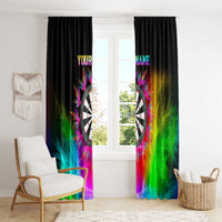 Personalized Colorful Neon Darts Window Curtain with Bold Abstract Background - Wonder Print Shop