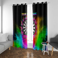Personalized Colorful Neon Darts Window Curtain with Bold Abstract Background - Wonder Print Shop