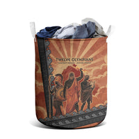 Twelve Olympians Laundry Basket Greek Gods Graphic With Greek Amphora Vase And Parthenon Art