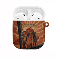Twelve Olympians AirPods Case Greek Gods Graphic With Greek Amphora Vase And Parthenon Art