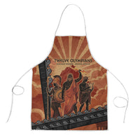 Twelve Olympians Apron Greek Gods Graphic With Greek Amphora Vase And Parthenon Art