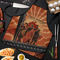 Twelve Olympians Apron Greek Gods Graphic With Greek Amphora Vase And Parthenon Art