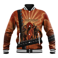 Twelve Olympians Baseball Jacket Greek Gods Graphic With Greek Amphora Vase And Parthenon Art