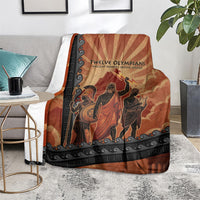 Twelve Olympians Blanket Greek Gods Graphic With Greek Amphora Vase And Parthenon Art