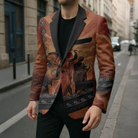 Twelve Olympians Blazer Greek Gods Graphic With Greek Amphora Vase And Parthenon Art