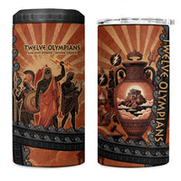 Twelve Olympians 4 in 1 Can Cooler Tumbler Greek Gods Graphic With Greek Amphora Vase And Parthenon Art
