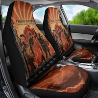 Twelve Olympians Car Seat Cover Greek Gods Graphic With Greek Amphora Vase And Parthenon Art