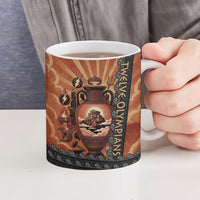 Twelve Olympians Ceramic Mug Greek Gods Graphic With Greek Amphora Vase And Parthenon Art
