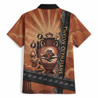 Twelve Olympians Hawaiian Shirt Greek Gods Graphic With Greek Amphora Vase And Parthenon Art