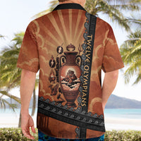 Twelve Olympians Hawaiian Shirt Greek Gods Graphic With Greek Amphora Vase And Parthenon Art