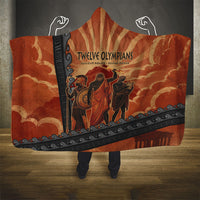 Twelve Olympians Hooded Blanket Greek Gods Graphic With Greek Amphora Vase And Parthenon Art