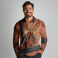 Twelve Olympians Long Sleeve Polo Shirt Greek Gods Graphic With Greek Amphora Vase And Parthenon Art