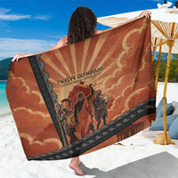 Twelve Olympians Sarong Greek Gods Graphic With Greek Amphora Vase And Parthenon Art