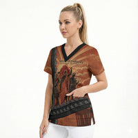 Twelve Olympians Scrub Top Greek Gods Graphic With Greek Amphora Vase And Parthenon Art