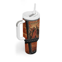 Twelve Olympians Tumbler With Handle Greek Gods Graphic With Greek Amphora Vase And Parthenon Art