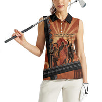 Twelve Olympians Women Sleeveless Polo Shirt Greek Gods Graphic With Greek Amphora Vase And Parthenon Art