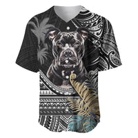 Polynesian Pitbull Baseball Jersey Polynesian Pattern And Pitbull - Wonder Print Shop