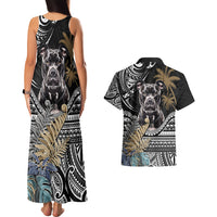 Polynesian Pitbull Couples Matching Tank Maxi Dress and Hawaiian Shirt Polynesian Pattern And Pitbull - Wonder Print Shop