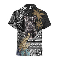 Polynesian Pitbull Hawaiian Shirt Polynesian Pattern And Pitbull - Wonder Print Shop