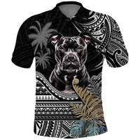 Polynesian Pitbull Polo Shirt Polynesian Pattern And Pitbull - Wonder Print Shop