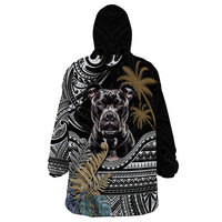 Polynesian Pitbull Wearable Blanket Hoodie Polynesian Pattern And Pitbull - Wonder Print Shop