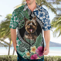 Polynesian Yorkshire Terrier Hawaiian Shirt Polynesian Pattern And Yorkshire Terrier - Wonder Print Shop