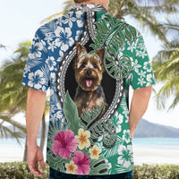 Polynesian Yorkshire Terrier Hawaiian Shirt Polynesian Pattern And Yorkshire Terrier - Wonder Print Shop
