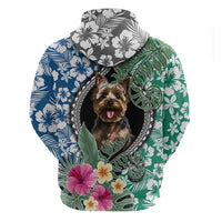 Polynesian Yorkshire Terrier Hoodie Polynesian Pattern And Yorkshire Terrier - Wonder Print Shop