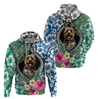 Polynesian Yorkshire Terrier Hoodie Polynesian Pattern And Yorkshire Terrier - Wonder Print Shop