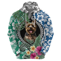 Polynesian Yorkshire Terrier Hoodie Polynesian Pattern And Yorkshire Terrier - Wonder Print Shop
