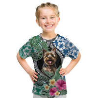 Polynesian Yorkshire Terrier Kid T Shirt Polynesian Pattern And Yorkshire Terrier - Wonder Print Shop