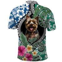 Polynesian Yorkshire Terrier Polo Shirt Polynesian Pattern And Yorkshire Terrier - Wonder Print Shop