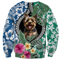Polynesian Yorkshire Terrier Sweatshirt Polynesian Pattern And Yorkshire Terrier - Wonder Print Shop